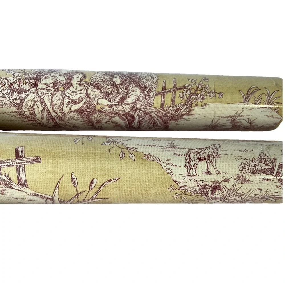 2-S.A. Maxwell Co. French Toile Country‎ Life Vinyl Wallpaper 7043-555 56.5 sq